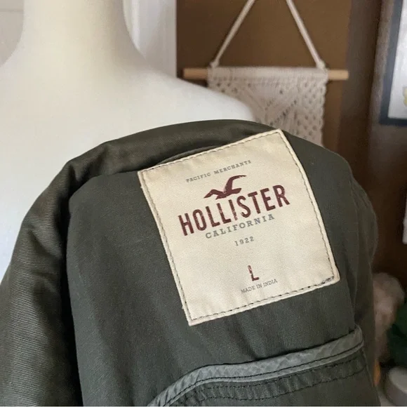 Hollister Olive Utility Jacket Y2K Vibes 2016 Trendy Jacket / Size L best S/M - Picture 8 of 8
